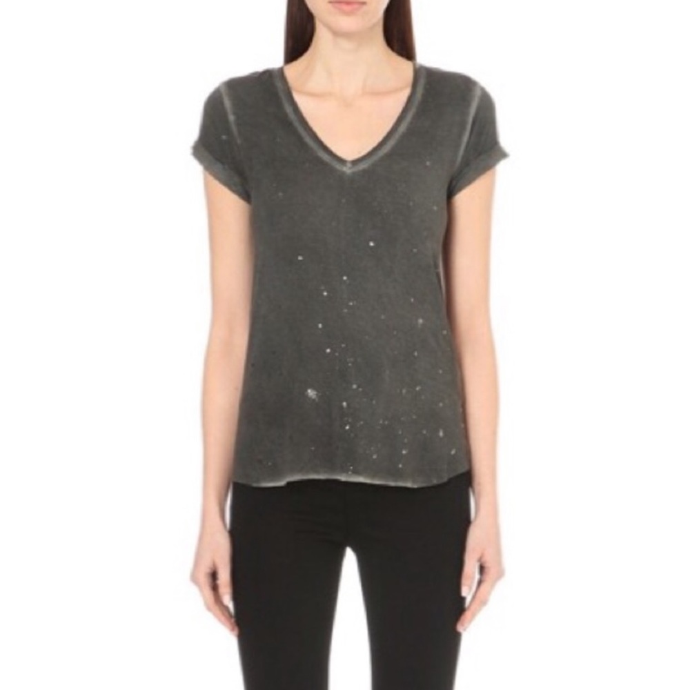 Paige foil gunmetal shirt